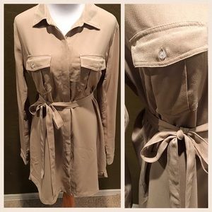 Abercrombie Woman’s Beige Tie Waist Dress -Medium